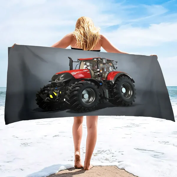 Microfiber Tractor Beach Towel, Sand Free Agricultural Vehicle Beach Towels Oversized, Quick Dry Soft Bath Towels for Sports 3