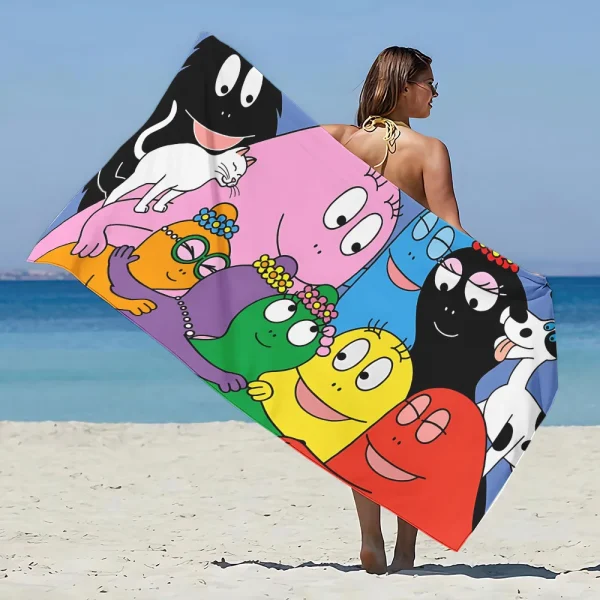 Cartoon Barbapapa Beach Towel Microfiber Sand Free Quick Dry Soft Sandproof Pool Towels Gift for Women Travel Gym Shower Camping 2