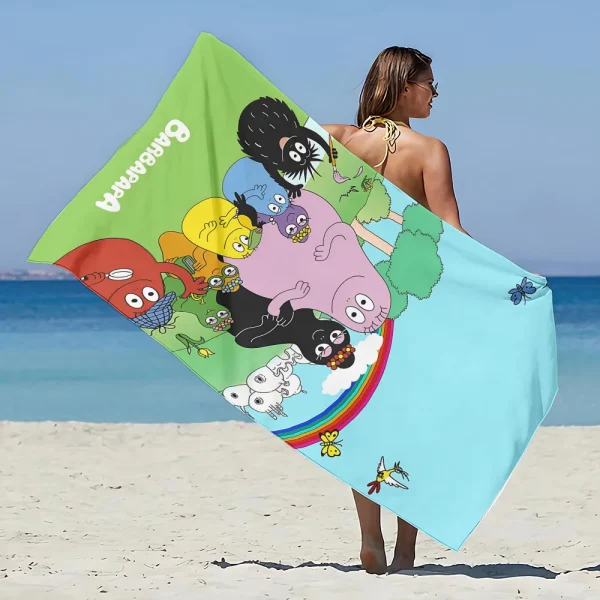 Cartoon Barbapapa Beach Towel Microfiber Sand Free Quick Dry Soft Sandproof Pool Towels Gift for Women Travel Gym Shower Camping 3