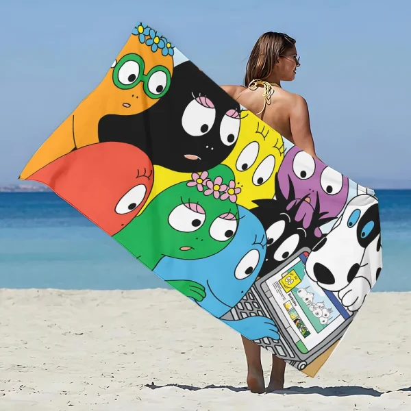 Cartoon Barbapapa Beach Towel Microfiber Sand Free Quick Dry Soft Sandproof Pool Towels Gift for Women Travel Gym Shower Camping 6
