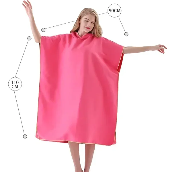 Surf Poncho Changing Towel Hooded Robe Microfiber Beach Blanket Bath Towel Swim Towel Wetsuit Beach Poncho for Adults 6