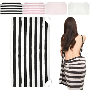 Women's Wearable Bath Towel Non-slip Adjustable Shoulder Straps Towel Soft Quick-Drying Soft Wearable Top Dress Bathrobe Towel 1