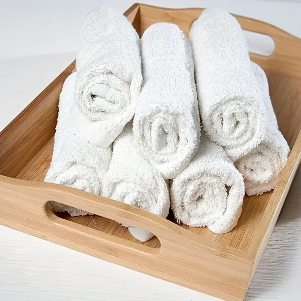5pcs disposable individually packaged towels with good water absorption, hotel room,Beauty Salon, foot bath, white disposable 4