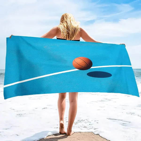 Basketball Large Beach Towel,Soft and Quick Dry Oversized Bath  Soft Microfiber  for Sports Girls Teens Adults Men 6