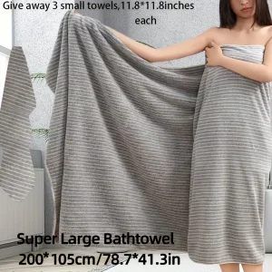 Extra Large Star Striped Towel Set,Strong Absorbency Coral Fiber,Quick-Dry,Non-Shedding,Durable-Perfect for Home,Beach,Outdoor 1