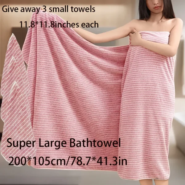 Extra Large Star Striped Towel Set,Strong Absorbency Coral Fiber,Quick-Dry,Non-Shedding,Durable-Perfect for Home,Beach,Outdoor 6