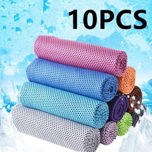 10PCS Cooling Towel Ice Towel for Neck Workout Towel, Microfiber Towel Soft Breathable Chilly Towel for Sports Yoga Gym Outdoor 1
