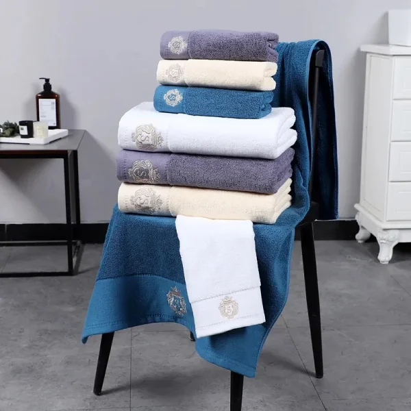1/2/3pcs Bathroom Towels Sets Embroidered Cotton Big Bath Towels 70x140cm and 35x75cm Face Shower Daily Use Towels 수건 세트 Toallas 6