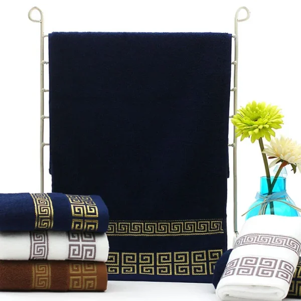 35x75cm 100% Cotton High Quality Luxury Soft Embroidered Beach  Strongly Water Absorbent Adult Towels Bathroom 2