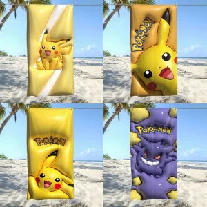 Pokémon Beach Towels: Pikachu and Gengar Designs for Fun in the Sun! Suitable for towels, bath towels, beach towels 1