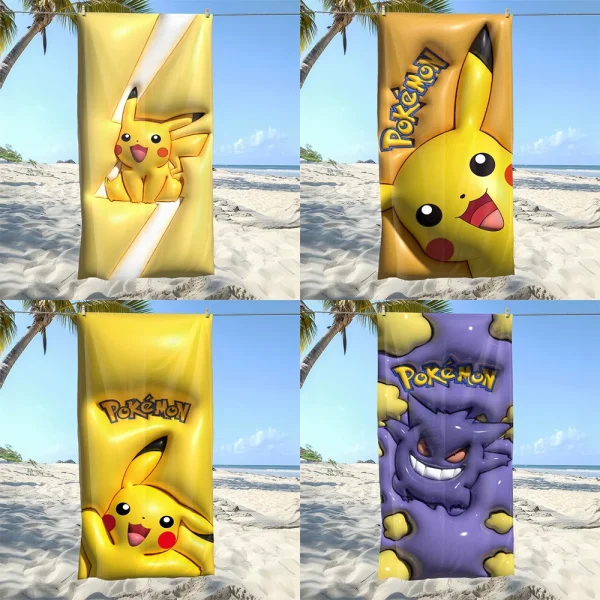 Pokémon Beach Towels: Pikachu and Gengar Designs for Fun in the Sun! Suitable for towels, bath towels, beach towels 1