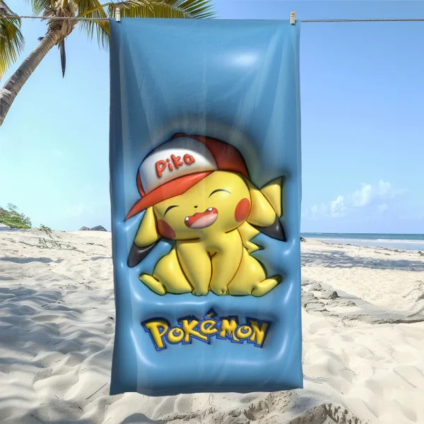 Pokémon Beach Towels: Pikachu and Gengar Designs for Fun in the Sun! Suitable for towels, bath towels, beach towels 3