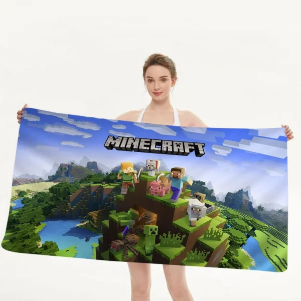Minecraft Ghast Fireball Beach Towel For Kids Personalized Bath Towel Pool Towel Vacation Gift Picnic Towel Party Gift 1