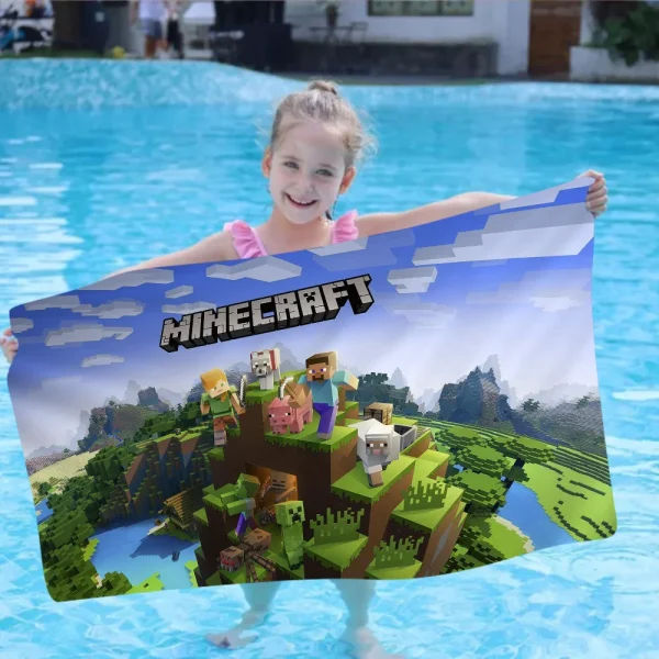 Minecraft Ghast Fireball Beach Towel For Kids Personalized Bath Towel Pool Towel Vacation Gift Picnic Towel Party Gift 2