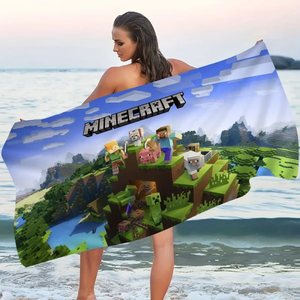 Minecraft Ghast Fireball Beach Towel For Kids Personalized Bath Towel Pool Towel Vacation Gift Picnic Towel Party Gift 4