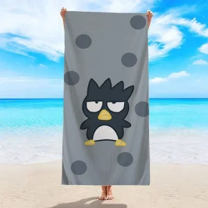 Cute Penguin Pattern Beach TowelMicrofiber terry bath towels for yoga, travel, swimming, fitness and camping 1