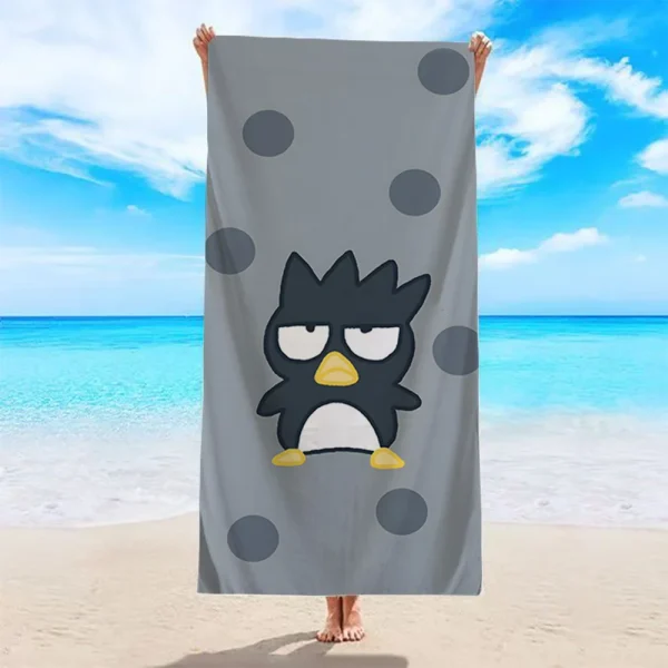 Cute Penguin Pattern Beach TowelMicrofiber terry bath towels for yoga, travel, swimming, fitness and camping 1