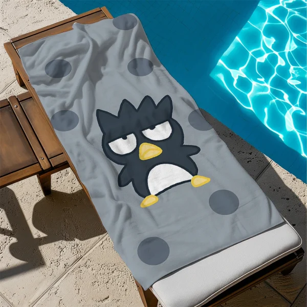 Cute Penguin Pattern Beach TowelMicrofiber terry bath towels for yoga, travel, swimming, fitness and camping 2