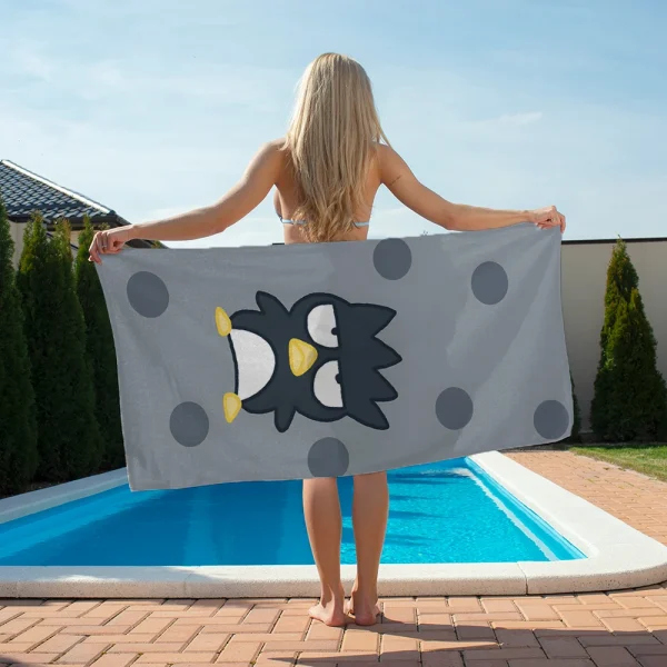 Cute Penguin Pattern Beach TowelMicrofiber terry bath towels for yoga, travel, swimming, fitness and camping 3