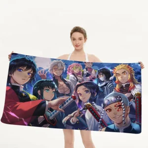 Anime D-Demon S-Slayer Big Microfiber Beach Towels Quick Dry Towel Sand Beach Towels Pool Towel For Travel Swim Pool Yoga 1