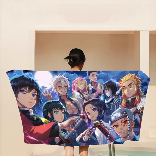 Anime D-Demon S-Slayer Big Microfiber Beach Towels Quick Dry Towel Sand Beach Towels Pool Towel For Travel Swim Pool Yoga 6