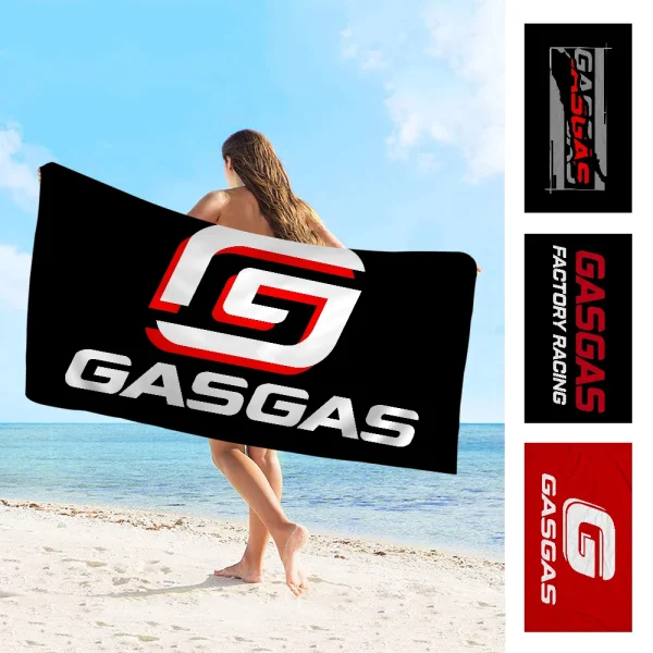 GasGas Red Motorcycle Beach Towel Colorful Bath Towels for Girl Microfiber Quick Dry Custom Sand Free Beach Yoga Spa Gym Pool 1