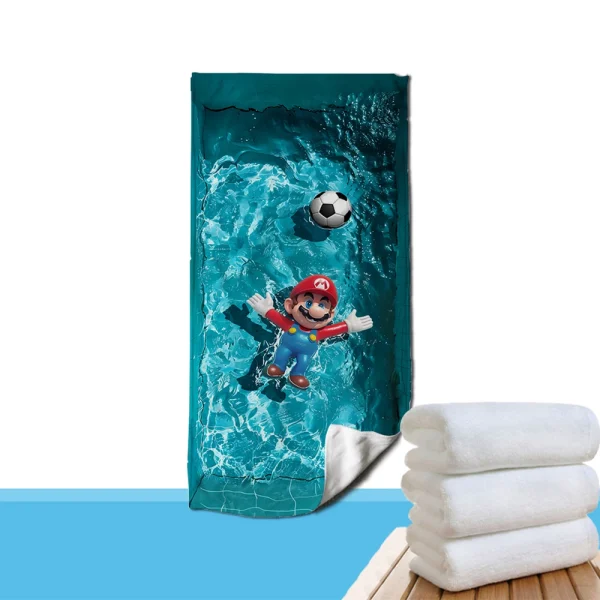 Mario-Themed Beach Towel: Float into Summer Fun! Suitable for towels, bath towels, beach towels 2