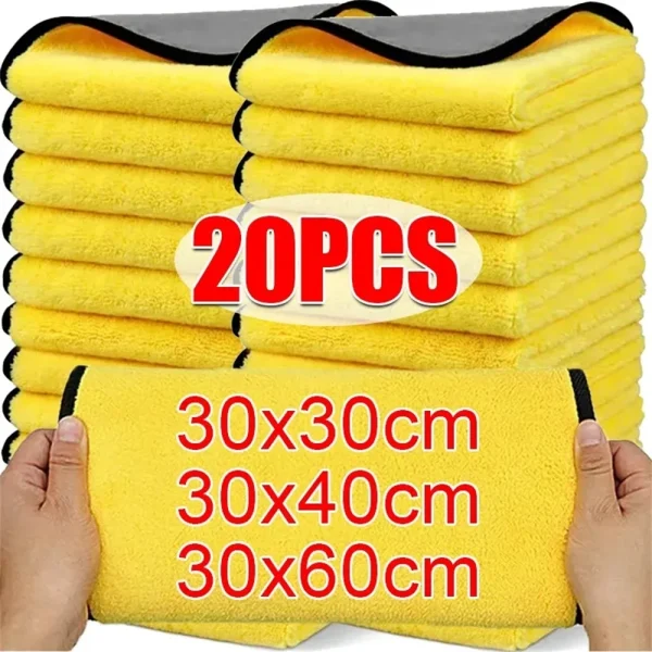 Double Sides Car Microfiber Cloths Super Absorbent Washing Drying Cleaning Towels Auto Detailing Towel Rags Clean Tool 1