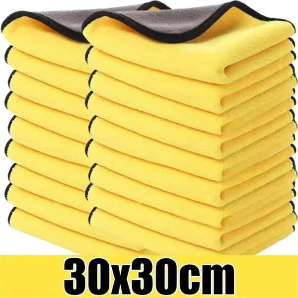 Double Sides Car Microfiber Cloths Super Absorbent Washing Drying Cleaning Towels Auto Detailing Towel Rags Clean Tool 4