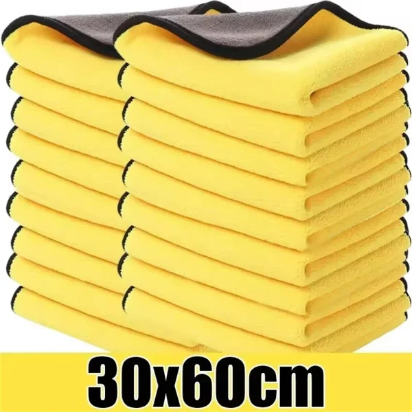 Double Sides Car Microfiber Cloths Super Absorbent Washing Drying Cleaning Towels Auto Detailing Towel Rags Clean Tool 6