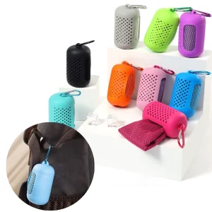 Sport Quick Drying Cooling Towel Portable Silicone Wrapped Cold Towel Microfiber Towels Beach Accessories Towel Sport Fitness 1