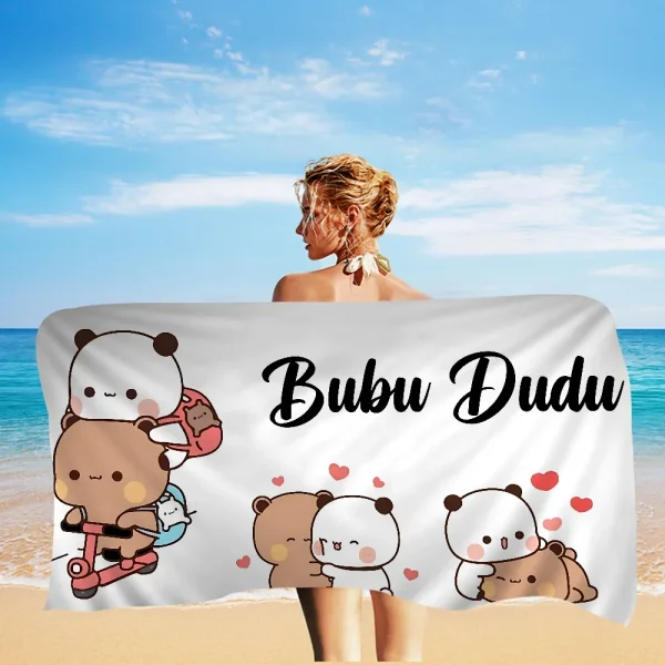 Bubu And Dudu Cute Cartoon Microfiber Blanket Quick Drying Beach Towels Oversized Printing Super Absorbent Pool Towel Blanket 4