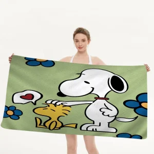 BANDAI Snoopy Microfiber Blanket Quick Drying Beach Towels Oversized Printing Super Absorbent Pool Towel Blanket 1