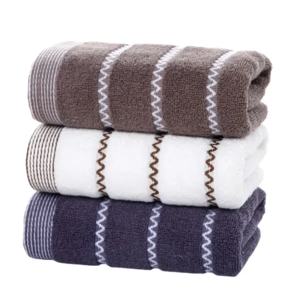 3pcs Set Cotton Towels 35x75cm 70x140cm Embroidered Bathroom Geometric Big Bath Hand Face Shower Towels Cover 수건 세트 Toallas 1