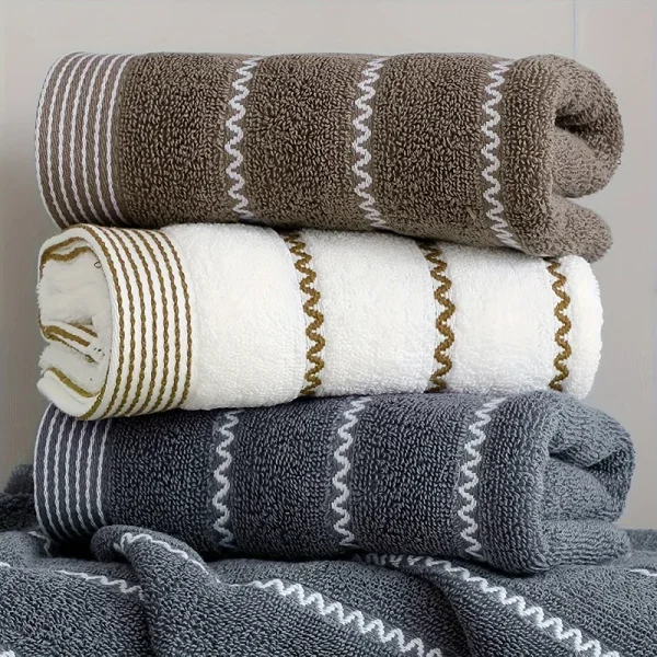 3pcs Set Cotton Towels 35x75cm 70x140cm Embroidered Bathroom Geometric Big Bath Hand Face Shower Towels Cover 수건 세트 Toallas 5