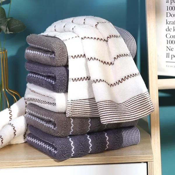 3pcs Set Cotton Towels 35x75cm 70x140cm Embroidered Bathroom Geometric Big Bath Hand Face Shower Towels Cover 수건 세트 Toallas 6