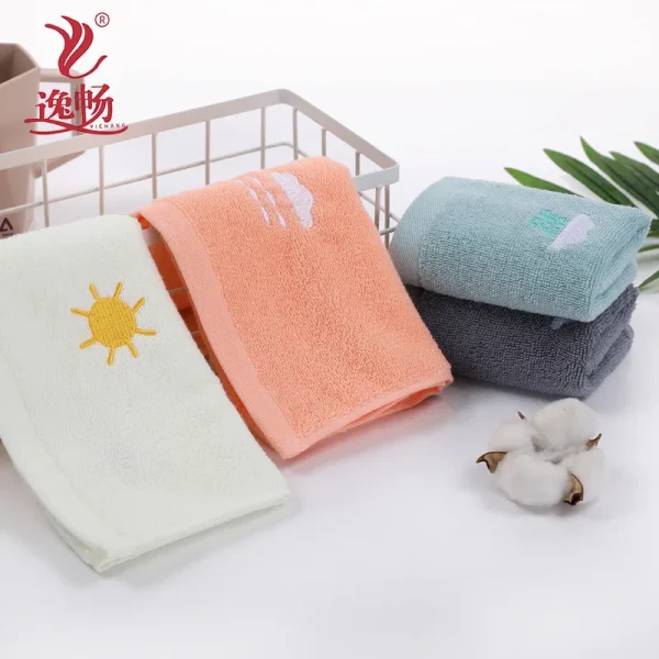 Children Towels Baby Face Towel Soft Embroidered Absorbent Cotton Bath Towels for Newborn Kids Handkerchief Shower Stuff 25*45cm 3