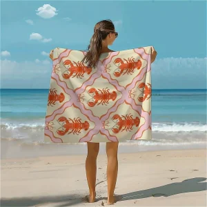 1 x Vintage Sea Turtle Pattern Oversized Adult Beach Towel - Quick Drying and Lightweight for Travel Swimming Camping and Seasid 1