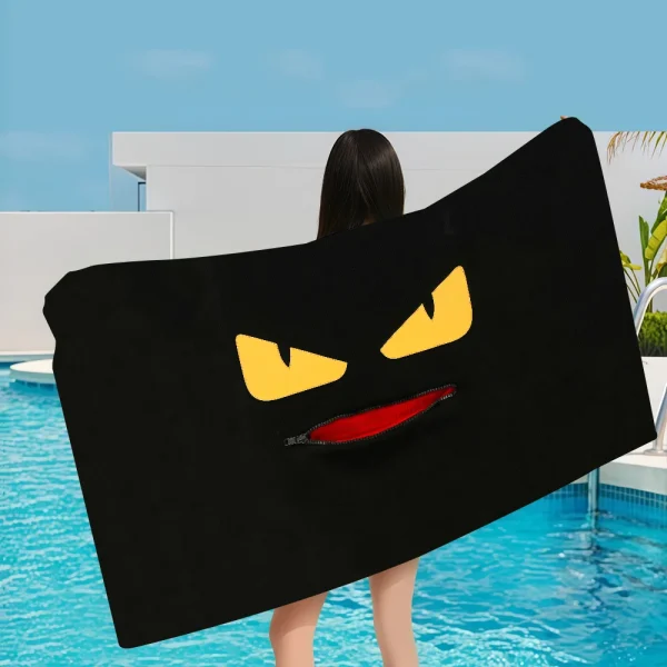 Beach towel F-fendi eyes Bath Towel Microfiber Water Absorbing Breathable For Girl Kids Decorative Cartoon Towel 2