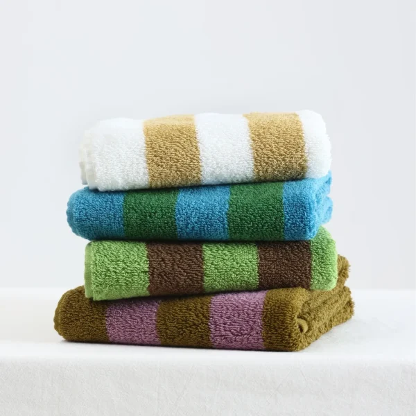 Retro Striped Cotton Towel Skin-Friendly Face Towel 70*140cm Bath Towels Soft Absorbent Face Towel Kitchen Towel 3