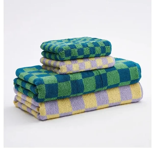 Retro Striped Cotton Towel Skin-Friendly Face Towel 70*140cm Bath Towels Soft Absorbent Face Towel Kitchen Towel 4