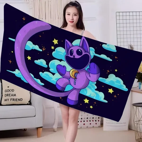Smiling Critters CATNAP DOGDAY Kitchen Microfiber Beach Towel Absorbent Quick Dry Soft Yoga Swimming Resort Climbing Towel 3