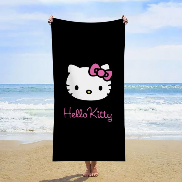 1pc Sanrio hello kitty super soft beach towel with cute cartoon print kawaii anime design Christmas decoration birthday gift 2