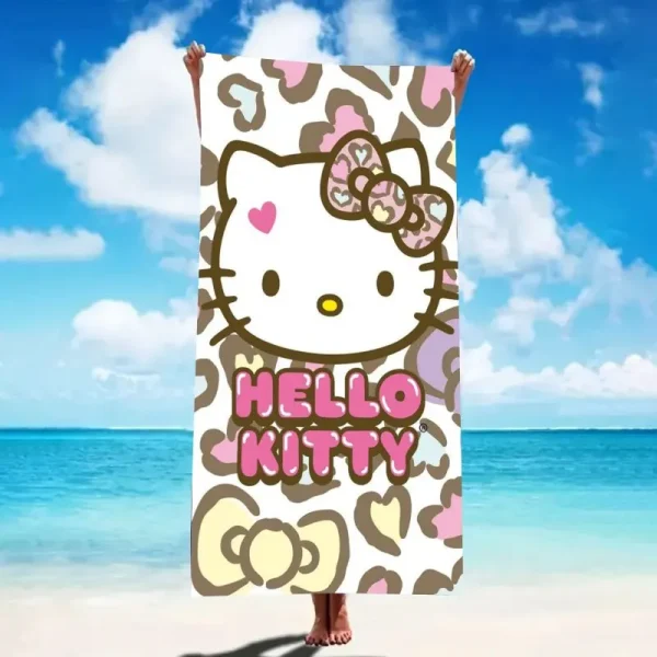 1pc Sanrio hello kitty super soft beach towel with cute cartoon print kawaii anime design Christmas decoration birthday gift 4