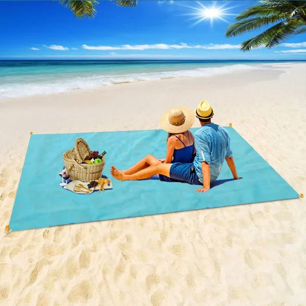 Sand Free Beach Towel Portable Blue beach Towels Anti-slip Sand Mats Polyester Outdoor Towel for Beach support drop ship 1