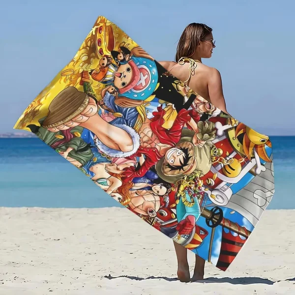 Anime One PIECES Luffys Gear 5 Beach Towel Microfiber Sand Free Quick Dry Pool Towels Gift for Women Travel Gym Shower Camping 2