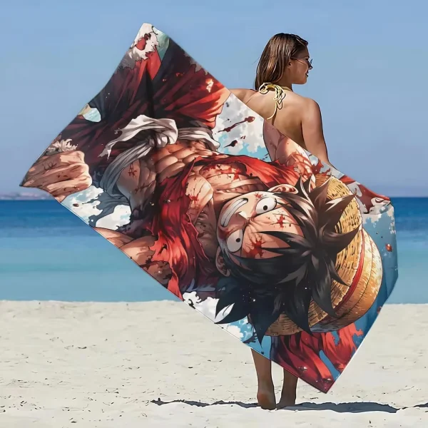 Anime One PIECES Luffys Gear 5 Beach Towel Microfiber Sand Free Quick Dry Pool Towels Gift for Women Travel Gym Shower Camping 5