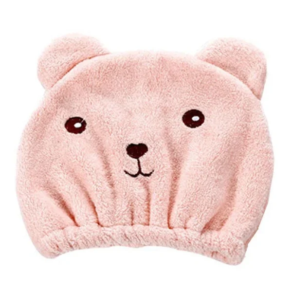 Microfiber Dry Hair Towel Latest Cute Bear Women and Child After Shower Hair Drying Hat Absorption Turban Towels Bathing Tools 4