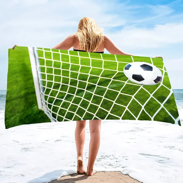 Soccer Beach Towel,Beach Towels for Men Boys,Football Towel Boys Sport Towel, Personalized   Pool Beach,Towel  Teen 2