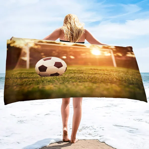Soccer Beach Towel,Beach Towels for Men Boys,Football Towel Boys Sport Towel, Personalized   Pool Beach,Towel  Teen 3